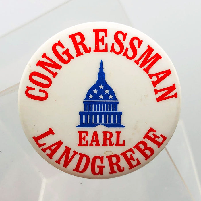 Earl Landgrebe Button 1.5" Pinback US Congressman Nixon Defender Watergate 4