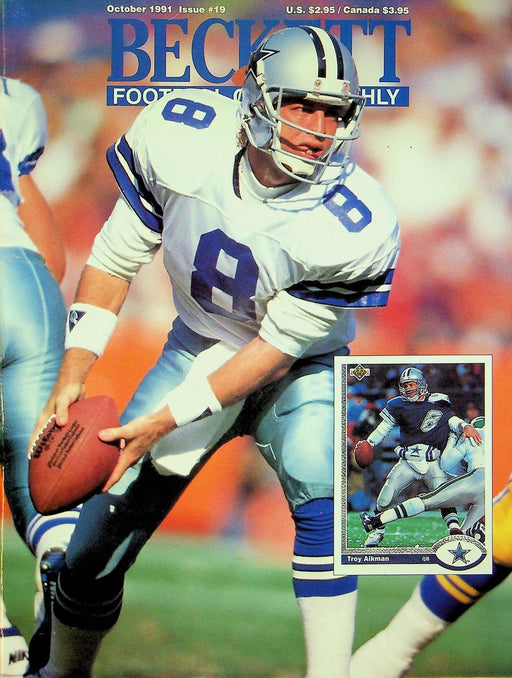 Beckett Football Magazine Oct 1991 # 19 Troy Aikman Dallas Cowboys QB CLEAN 1