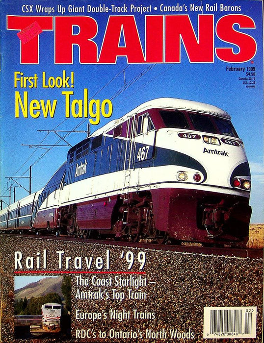 Trains Magazine February 1999 Vol 59 No 2 Rail Travel '99 In New Talgo