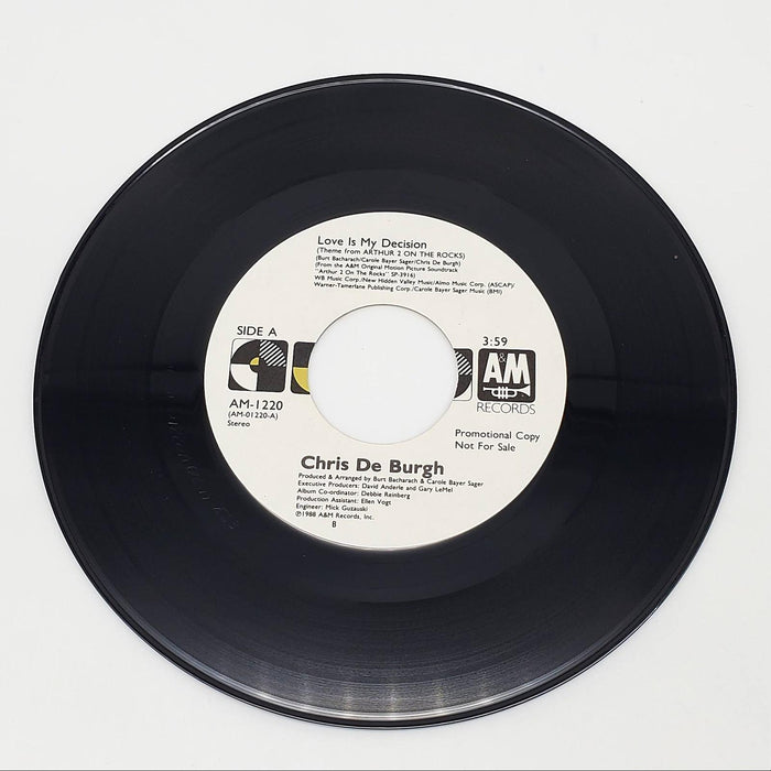 Chris De Burgh Love Is My Decision Single Record A&M 1988 AM-1220 PROMO 2