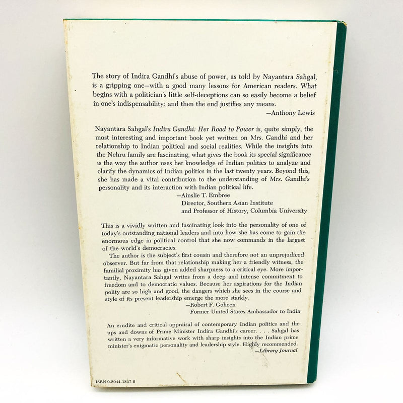 Indira Gandhi HC Nayantara Sahgal 1982 India Politics Prime Minister Women 2