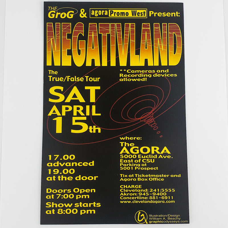 Negativland True/False Tour 2000 The Agora Cleveland Ohio Rack Card