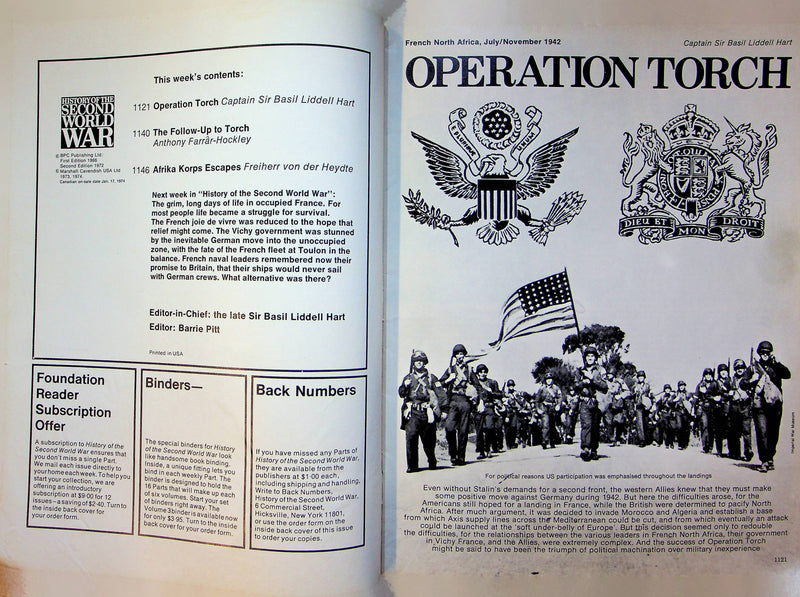 History Second World War WW2 Magazine 1974 Part 41 Operation Torch Afrika Korps 3