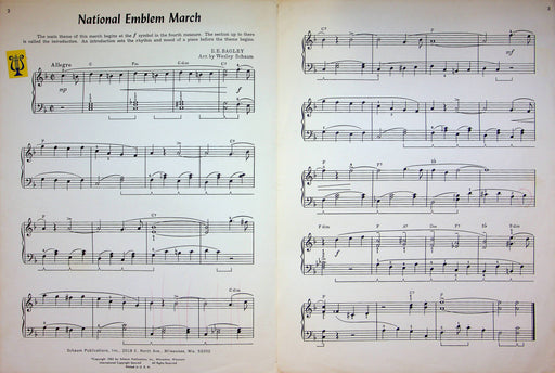 National Emblem March Sheet Music E E Bagley Piano Solo Wesley Schaum 1963 2