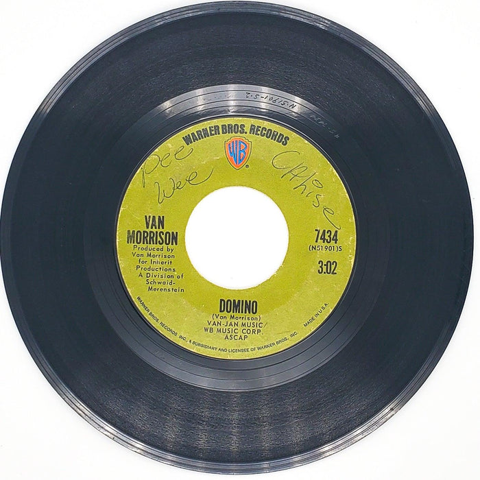 Van Morrison Domino Record 45 RPM Single 7434 Warner Bros. 1970 2