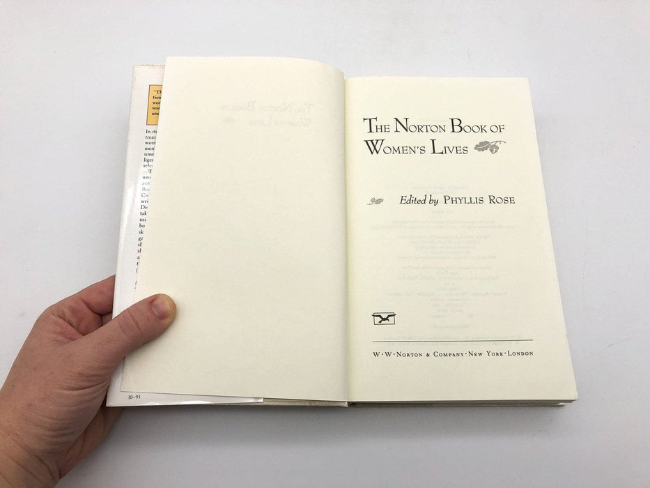 Women's Lives Phyllis Rose 1993 Norton & Company Hardcover 1st Ed 1st Print 6