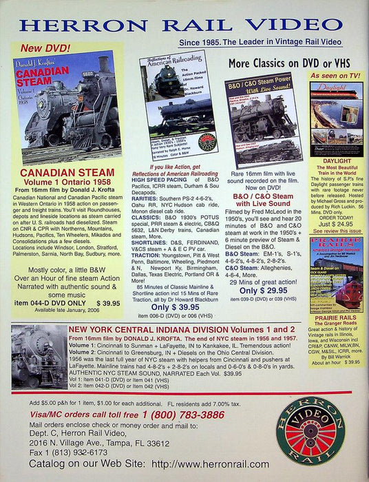 Classic Trains Magazine Summer 2006 Vol 7 No 2 B&O's Big Sixes