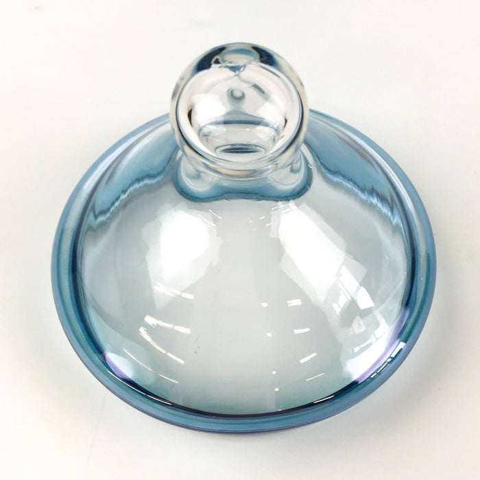 Vintage Princess House Apothecary Candy Jar Blue Iridescent Clear Lid 7.5" 5