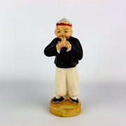 Occupied Japan Asian Oriental Man in Hat Gesturing w/ Hands 6.5 Inches 1