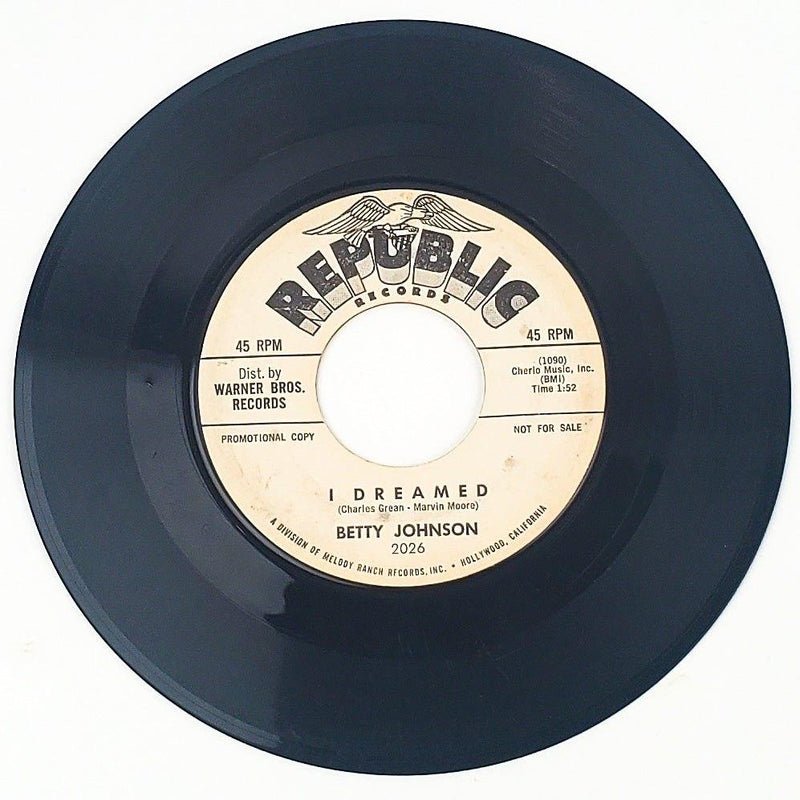 Betty Johnson Luna Caprese Record 45 RPM Single 2026 Republic 1962 Promo 2