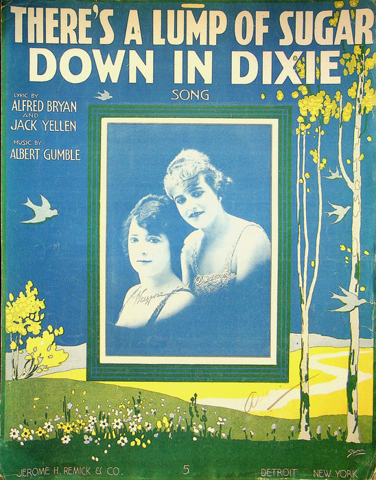 There's A Lump Of Sugar Down in Dixie Sheet Music Albert Gumble Piano Vocal 1918 1