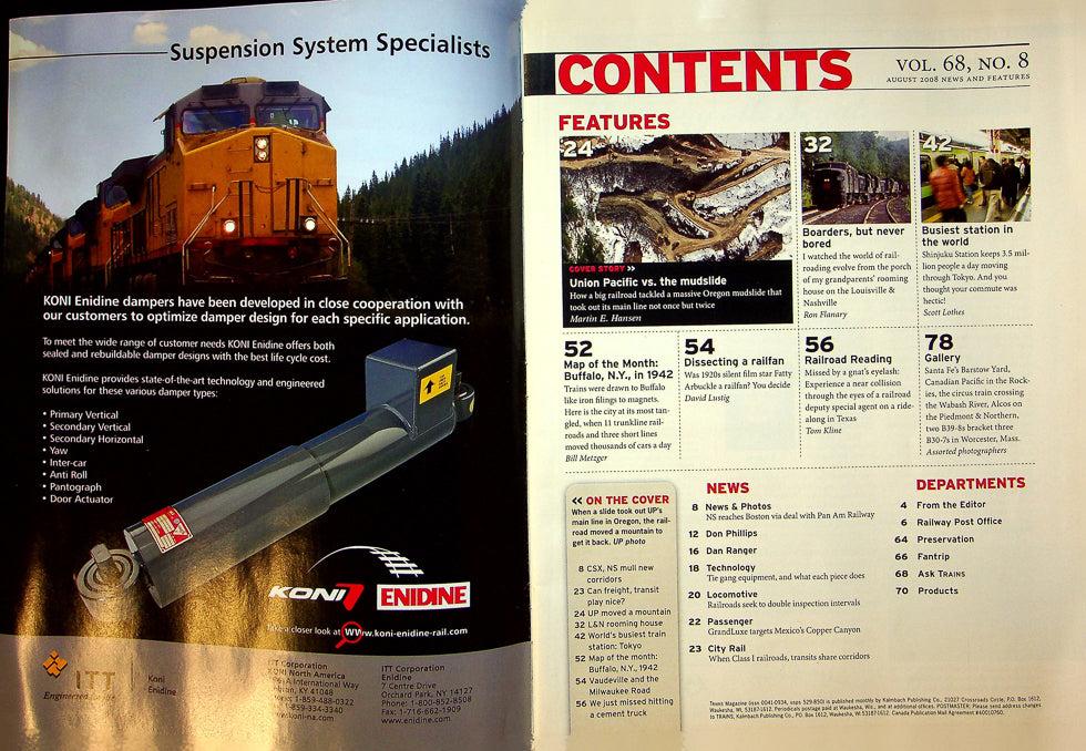 Trains Railroading Magazine August 2008 Vol 68 No 8 Union Pacific Moves Mountain