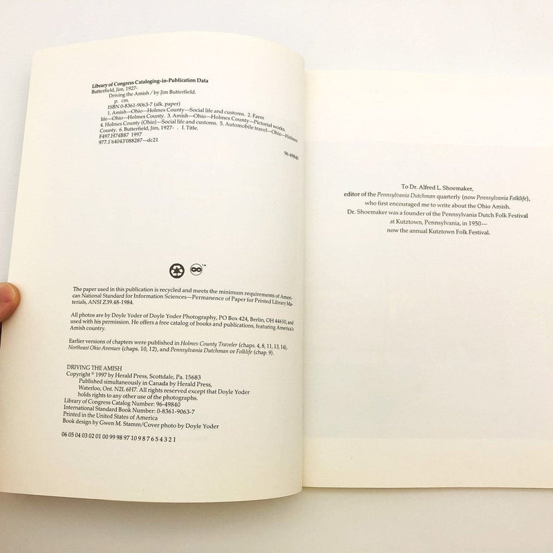 Driving The Amish Paperback Jim Butterfield 1997 Holmes Pennsylvania Dutch 9