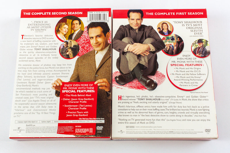 Monk Season 1 & Season 2 DVD Box Sets - 8 Discs | USED
