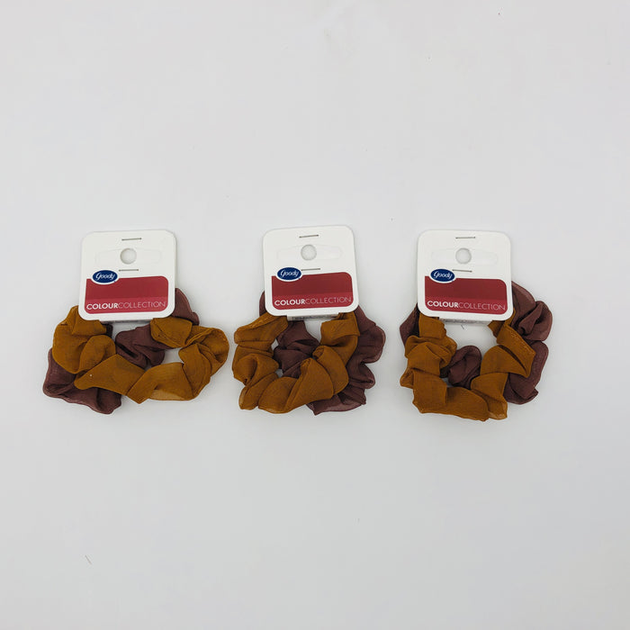 6-Pack Goody Colour Collection Scrunchies Hair Ties Brown Skin Toned 05082