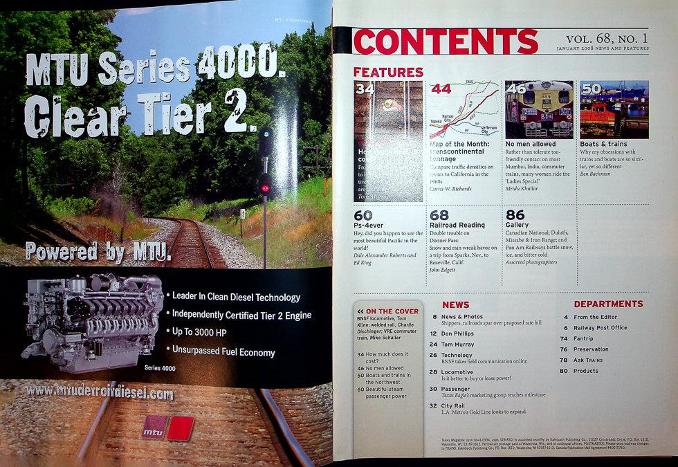 Trains Railroading Magazine January 2008 Vol 68 No 1 How Much Does It Cost?