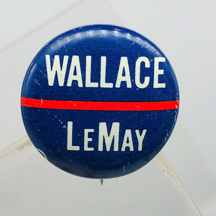 George Wallace Curtis LeMay Button Pin .875" Presidential Campaign Vintage 1