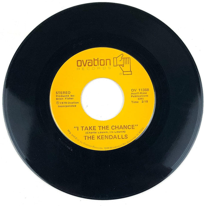 45 RPM Record You'd Make an Angel Wanna Cheat / I Take the Chance The Kendalls 3