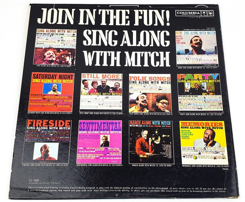 Mitch Miller TV Sing Along With Mitch Record LP CL 1628 Columbia 1961 2