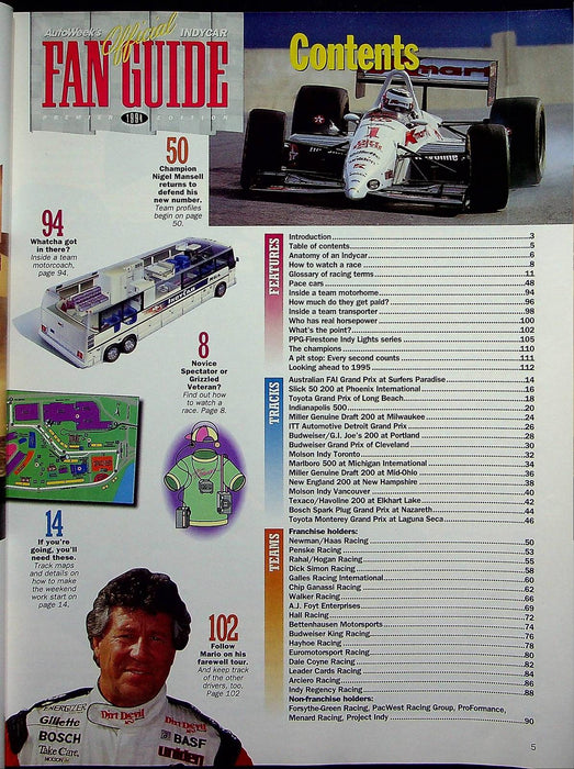 Autoweek's IndyCar Fan Guide 1994 How to watch a race, Inside team motorcoach