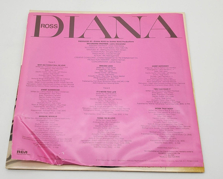 Diana Ross Why Do Fools Fall In Love 33 RPM LP Record RCA Victor 1981 AFL1-4153 6