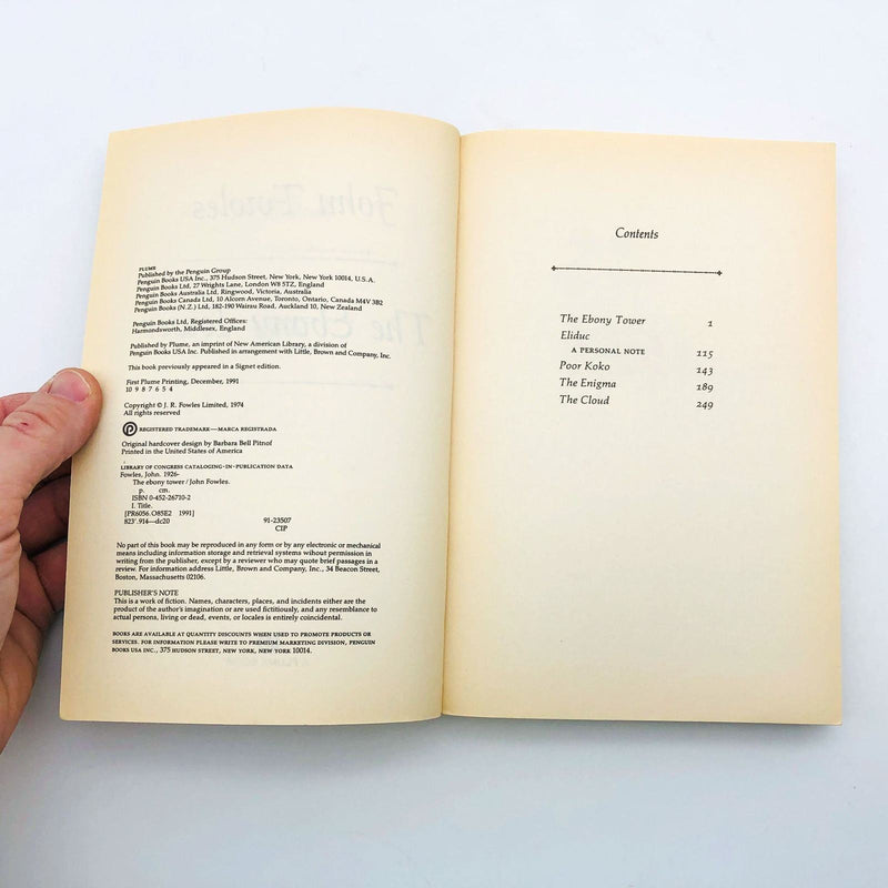 John Fowles Book The Ebony Tower Paperback 1991 Painter Old Age Companions 7