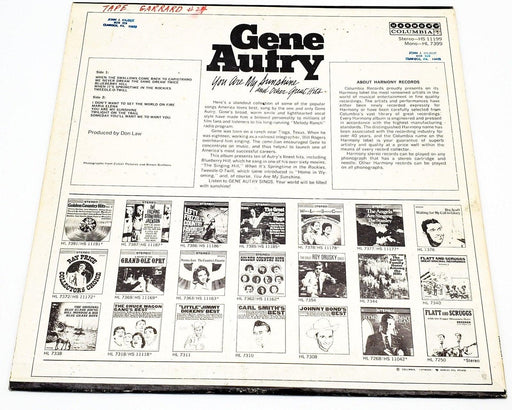 Gene Autry You Are My Sunshine & Other Great Hits 33 RPM LP Record Harmony 1966 2
