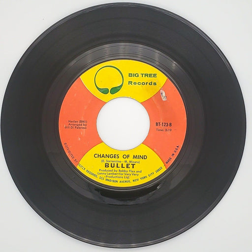 Bullet Changes Of Mind Record 45 RPM Single BT-123-B Big Tree 1971 1