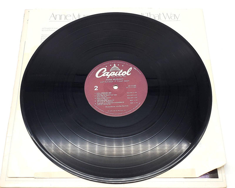 Anne Murray Let's Keep It That Way 33 RPM LP Record Capitol Records 1978 7