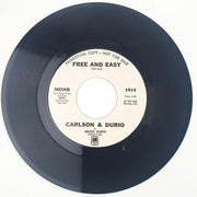 Carlson & Durio Free And Easy Record 45 RPM Single 1513-S A&M 1974 Promo 2