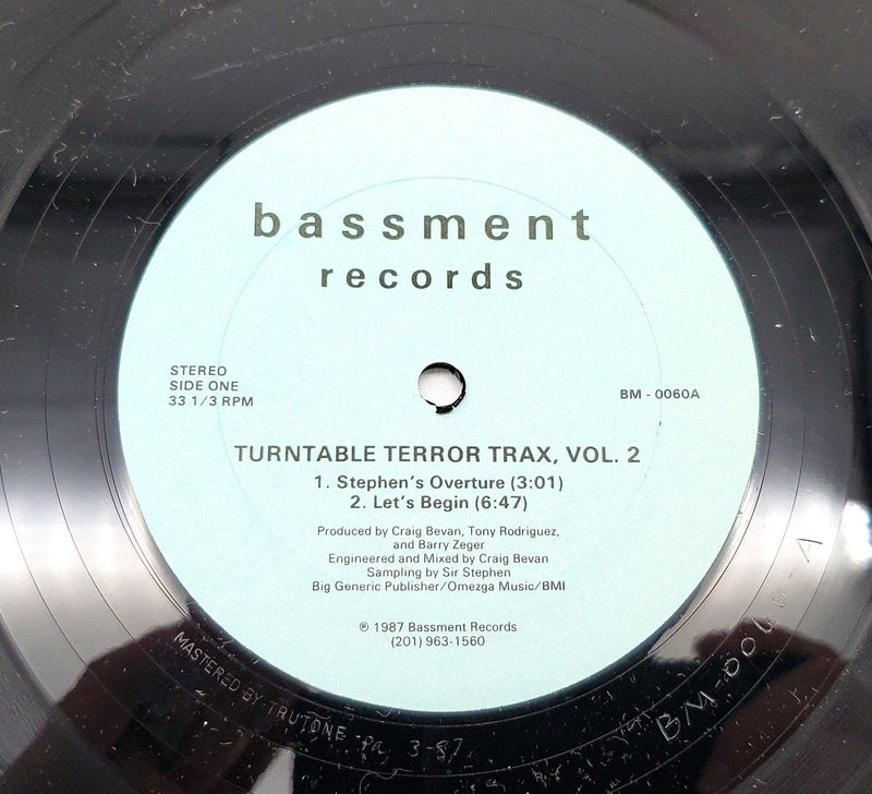 Turntable Terror Trax Vol. 2 33 RPM Record Bassment Records 1987 BM-0060 1