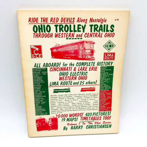 Ohio's Trolley Trails Paperback Harry Christiansen 1971 Western And Central Ohio 1