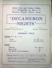 Decameron Nights Sheet Music Venetia Miss Gladys Ancrum Opera Singer 1922 Finck 5