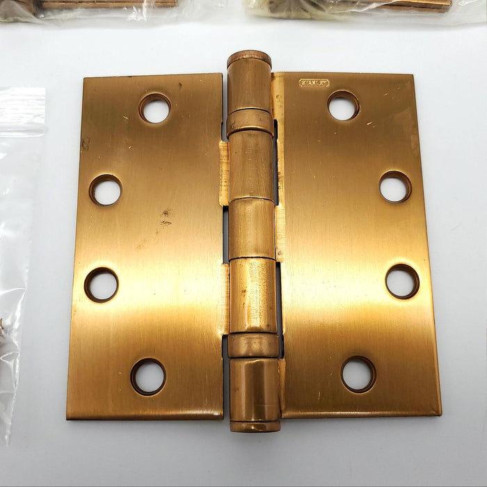 3x Stanley FBB191 Door Hinges Std Weight Satin Bronze 4.5" x 4.5" Full Mortise