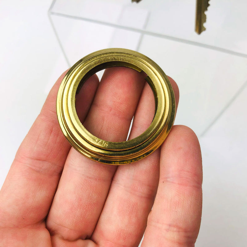 Yale Mortise Cylinder 1152 1" US03 Bright Brass Collar Keys New Old Stock NOS