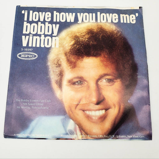 Bobby Vinton I Love How You Love Me Single Record Epic 1968 5-10397 2