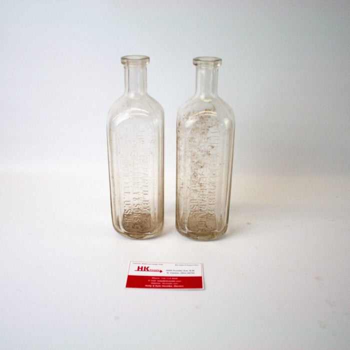 Dr Peter Fahrney Sons Co Chicago Glass Old Time Preparation Bottle | Set of 2 6