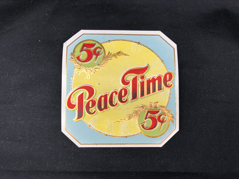 Peace Time Cigar Label Box Wrapper Original Embossed Unused Vintage