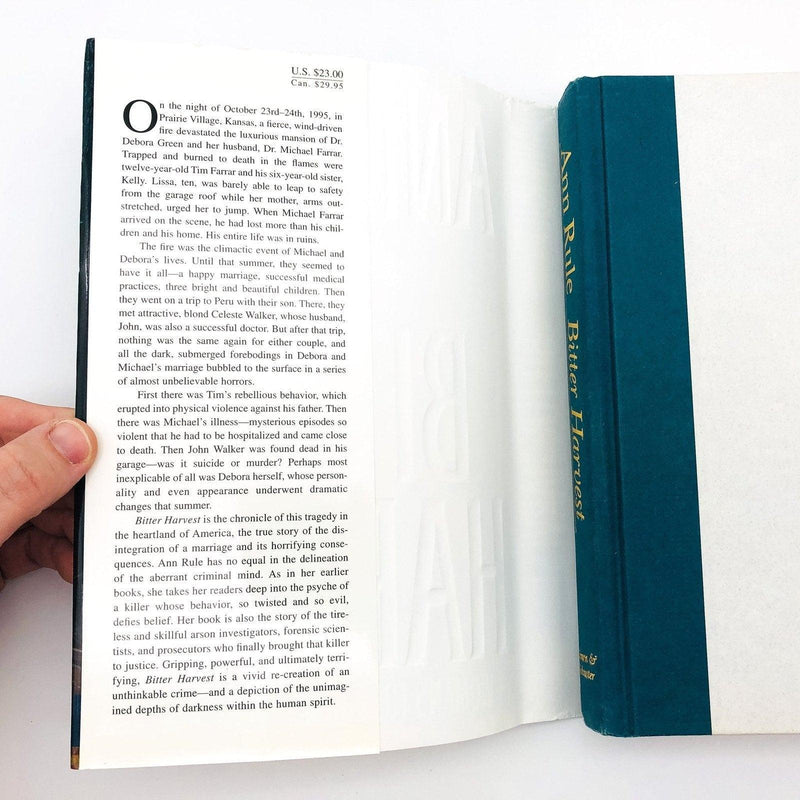 Bitter Harvest Hardcover Ann Rule 1997 Tragedy Heartland of All American Family 6