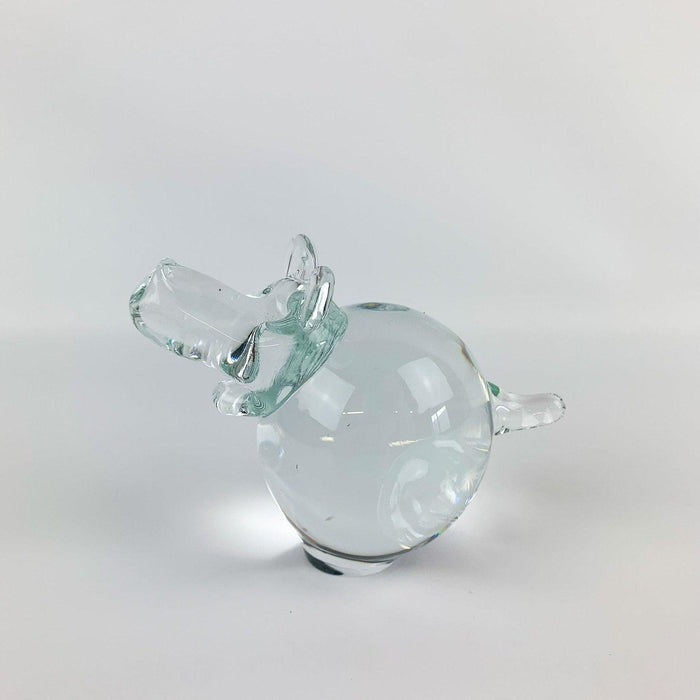 Vintage Hippo Paperweight Silverbrook Animal Glass Lead Crystal Clear - 3.25" 6
