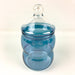 Vintage Princess House Apothecary Candy Jar Blue Iridescent Clear Lid 7.5" 3