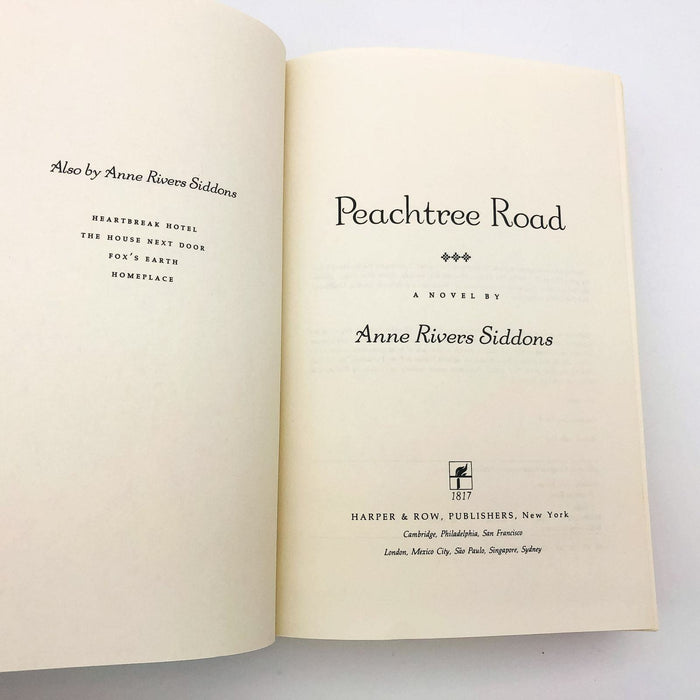 Peachtree Road Hardcover Anne Rivers Siddons 1988 First Love Georgia 1st Edition 7