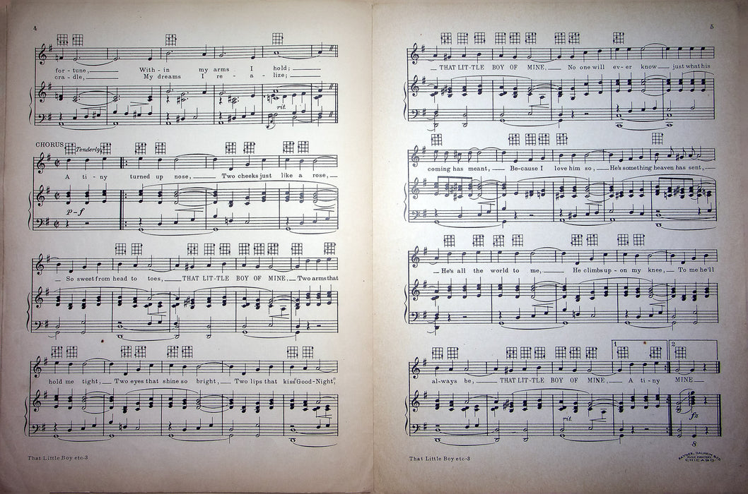 Vintage Sheet Music That Little Boy Of Mine 1929 Benny Meroff King Hirsch Piano 4