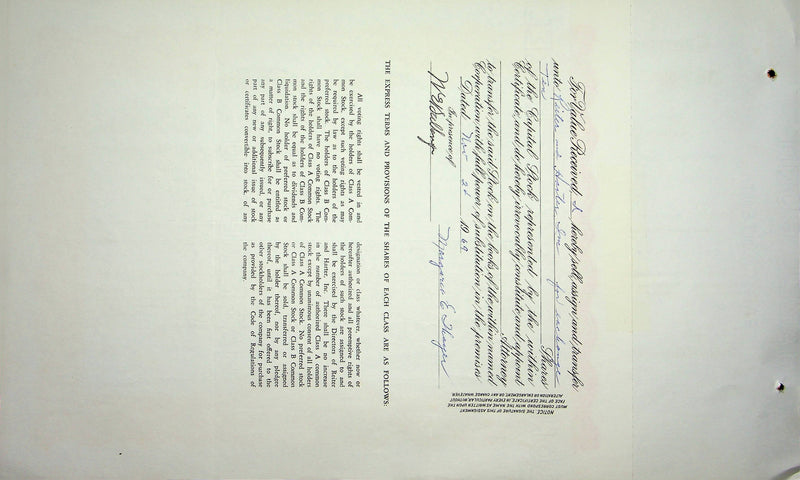 Reiter Dairy Company Stock Certificate Bond Scripophilly Akron Ohio 1969 No 355