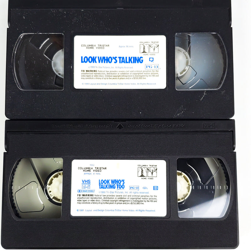 Look Who's Talking & Look Who's Talking Too VHS Movies