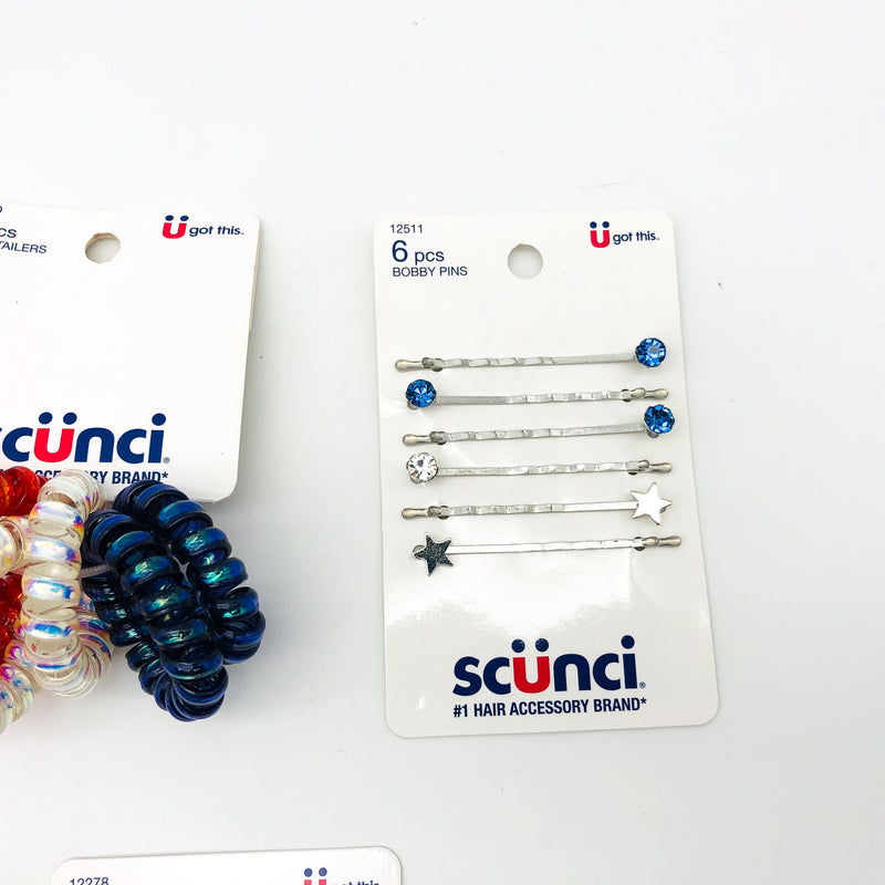 50-Piece Scunci Hair Ties Scrunchies Clips 4th of July Labor Day Summer Holiday