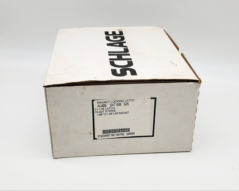 Schlage Door Lever Satin Brass & Chrome Privacy Door Lock SAT AL40S 2-3/4 BS NOS