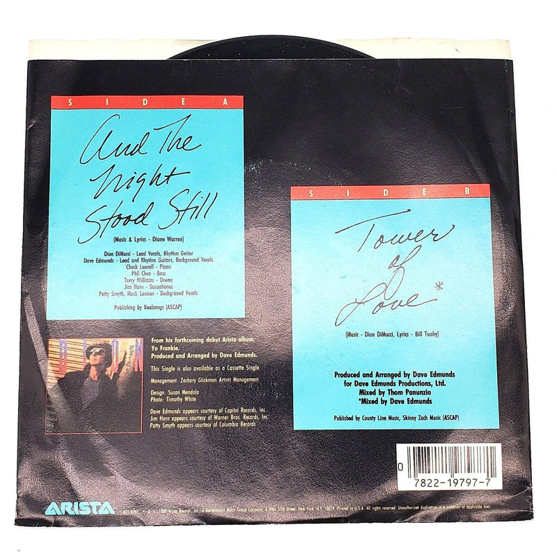 Dion And The Night Stood Still 45 RPM Single Record Arista 1989 AS1-9797 2