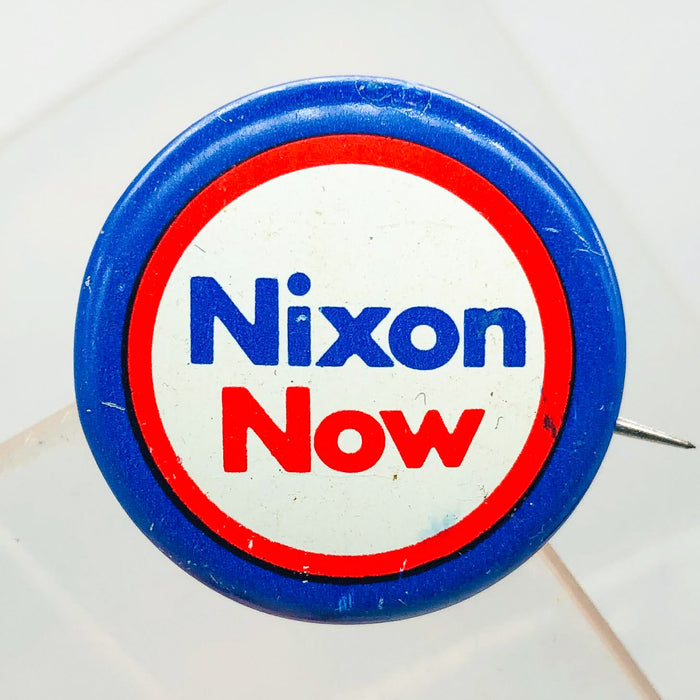 Richard Nixon Now Button Pin 1" Presidential Campaign Politics COADCO Vintage 17