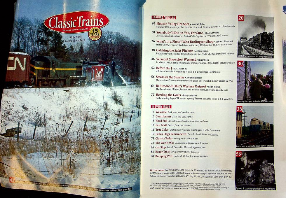 Classic Trains Railroading Magazine Winter 2015 Vol 16 No 4 Hudson Valley Spot